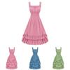 Halloween Medieval Fantasy Costume Dress With Ruffled Sleeveless Design For Theater Performances