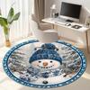 Cute Christmas Day Gift Bell Santa Claus Snowman Christmas Tree round rug Home Soft Decorative Anti slip Chair Mat Carpet Outdoor Floor Mat Carpet 6