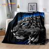 3D-Cartoon-Tiger, Wolf, Löwe, Leopard, Tier, Plüschdecke, Flanelldecke, Überwurf, Decke für Wohnzimmer, Schlafzimmer, Bett, Sofa, Picknick