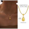 Sliding Water Droplet Pendant Necklace for Women, Waterproof Tear Pendant Necklaces, Gold Plated Stainless Steel Jewelry