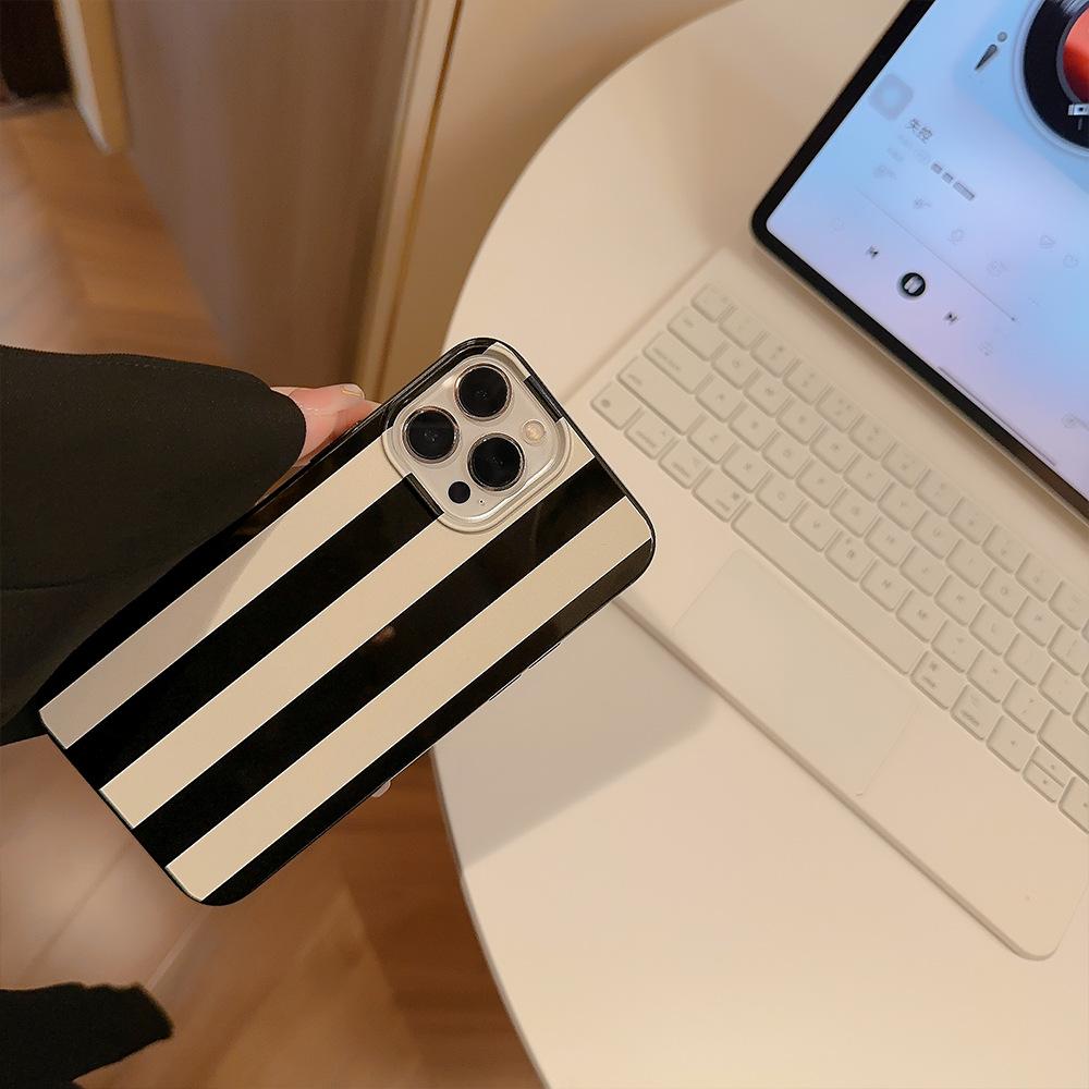 Simple Stripes 15pro Max Apple 16 Mobile Phone Case 13 Suitable for IPhone 14 Niche 11 Silicone 12 Personality X