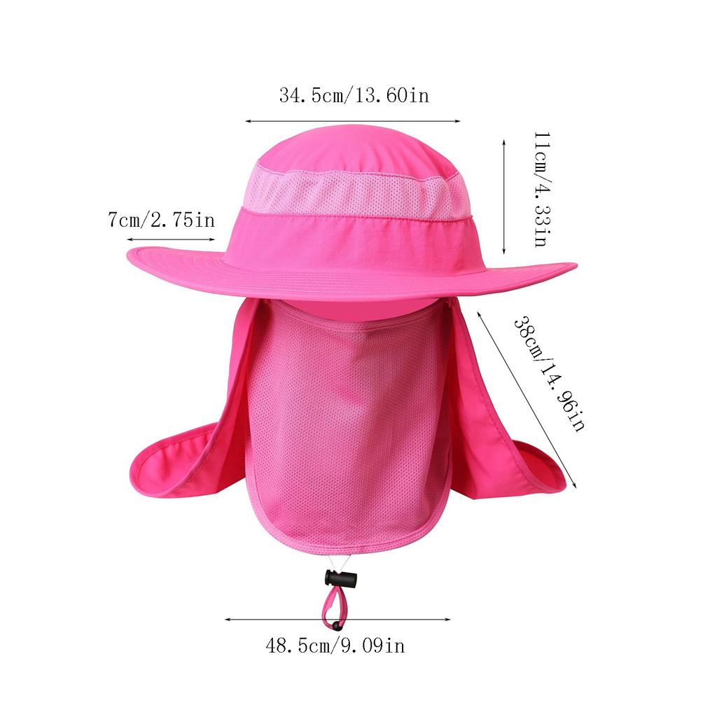 Sommer Outdoor Herren und Damen Bergsteigen Fischerhut mit großer Krempe Anti-UV Angelkappe Sonnenhut mit atmungsaktiver Gesichtsmaske
