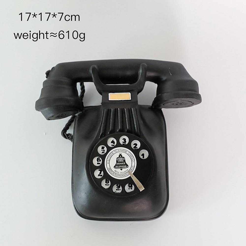 Vintage Wall-Mounted Telephone Resin Sculpture - Aged-Effect Retro Home Decor, Antique Industrial Entryway Ornament, Unique Gift