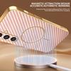 For Samsung Galaxy S25 Phone Case Carbon Fiber Textured Electroplated TPU Back Cover