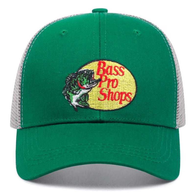 Bass Letter Embroidered Baseball Caps Fashion Men's and Women's Outdoor Sports Events Casual Cap American Truck Driver Net Hat T