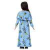 Girls Printed Long-sleeved Dresses Muslim Arab Girls Round Neck Robes Floral Dresses Turkish Islamic Clothing Children's Robes