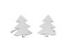 Silver Earrings with Cubic Zirconia Squares 5mm Small Women' Studs Silver 925