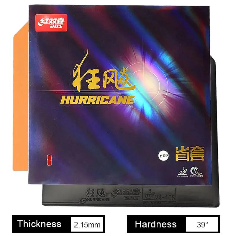 

DHS Hurricane 3 Provincial Table Tennis Rubber Orange Sponge Sticky Ping Pong Rubber for Loop Attack Black H39 T2.15