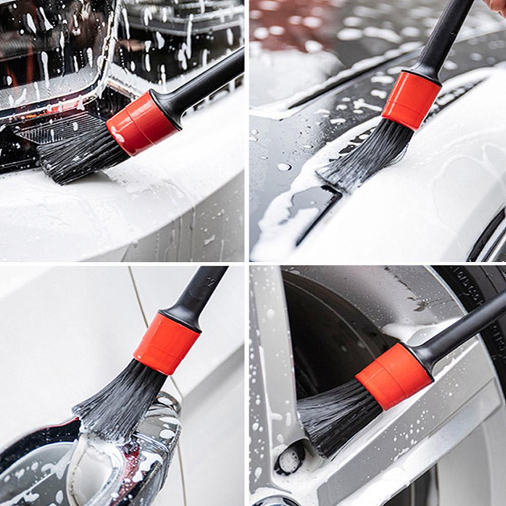 5pcs Car Cleaning Brush Kit Automotive Detail Brushes For Car Interior Detailing Brush Set Wheel Rims Clean Brush