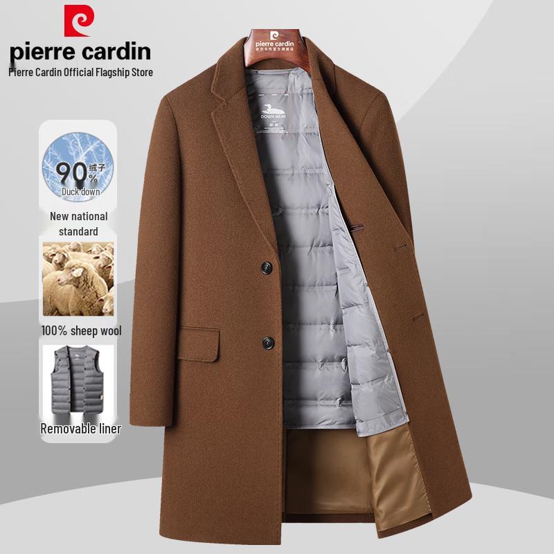 Abrigo de Lana para Hombre Pierre Cardin 100% Lana de Cordero con Forro Acolchado Desmontable