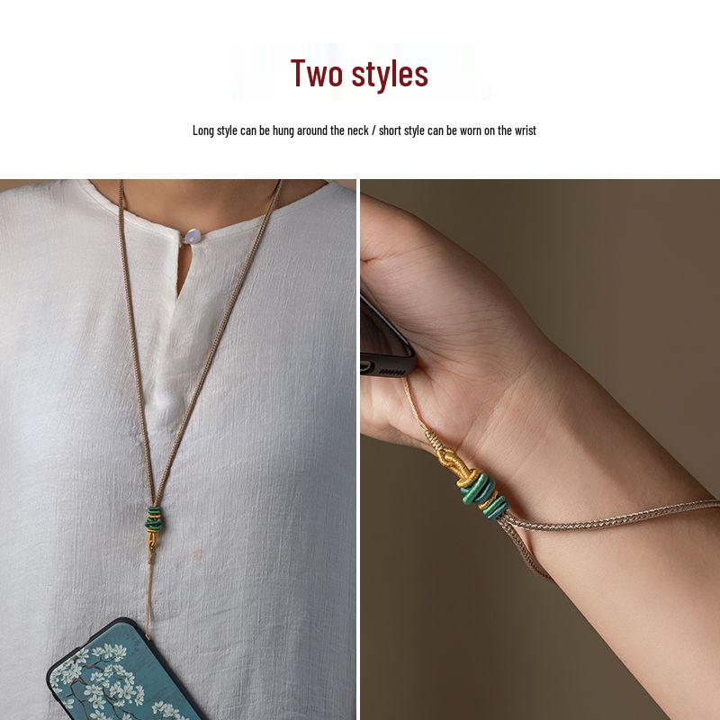 Artistic Knitted Phone Lanyard - Versatile Neck, Wrist & Chain Design