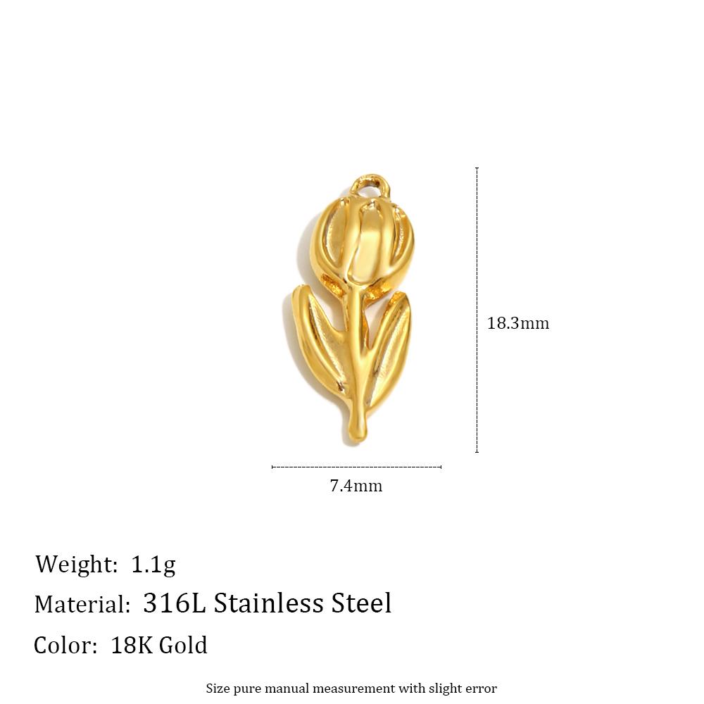 MamacitaSlay 316L Stainless Steel Heart Flower Relief Charms Earrings Necklace Bracelet DIY Accessories Waterproof Jewelry Gifts