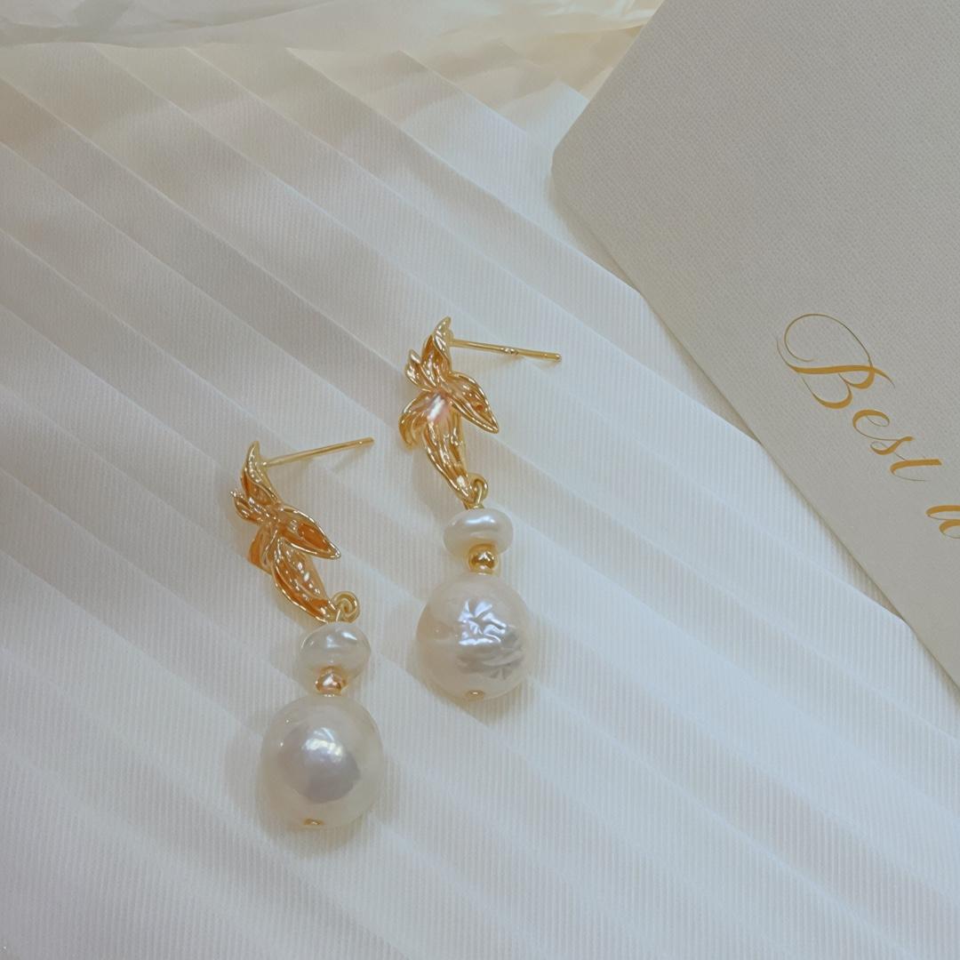 Осенняя Красота, Серьги-гвоздики с натуральным пресноводным жемчугом Edison с морщинами, Ретро серьги-гвоздики, Новые серьги-гвоздики из китайского серебра Silver needle