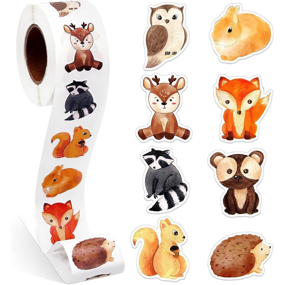 500Pcs Dinosaurs Bees Marine Animals Sticker Roll for Kids Reward Encourage Sticker Sealing Labels Kids Cartoon DIY Decals Toys