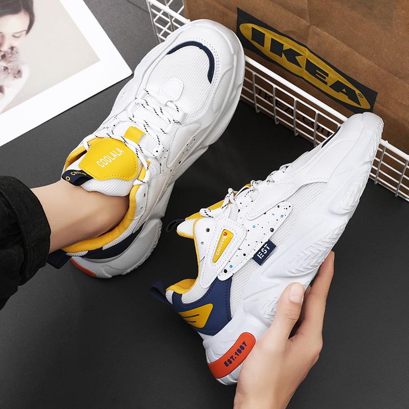 Men's Platform Sneakers New Style Mesh Breathable Running Shoes 2024 Fashionable Casual Mens Soft Sole Comfortable Sports Shoes