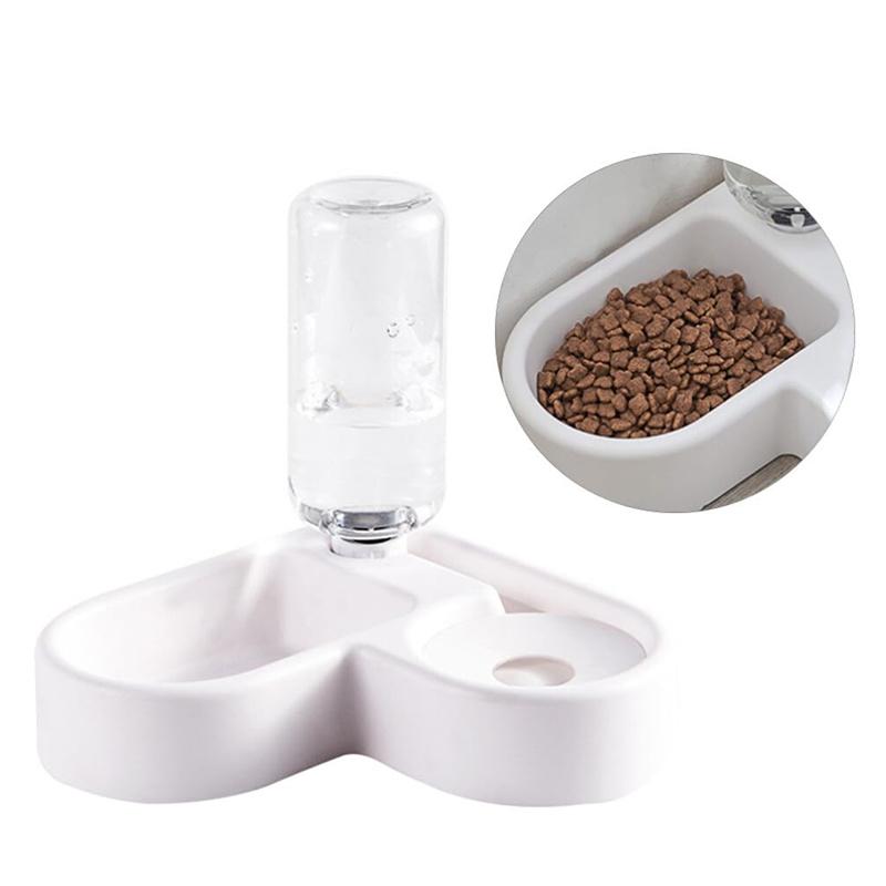 

1шт Двойная миска для собак и кошек - набор мисок для домашних животных и еды с миской для кормления домашних животных, подходящей для кошек и мелких собак, миска для кормления кошек белый