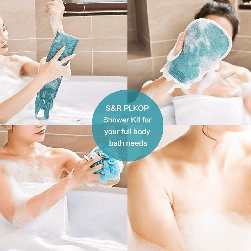 3PCS/set Exfoliating Bath Towel Body Scrubber Exfoliating Gloves Back Scrubber Dead Skin Remover Bathroom Massager Accessories