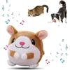 Vibrierendes Hundespielzeug Wiederaufladbarer Teaser für Haustierkatzen Hunde Interaktiver Plüsch-Schweinchenball mit Hüpfen und Soundeffekt