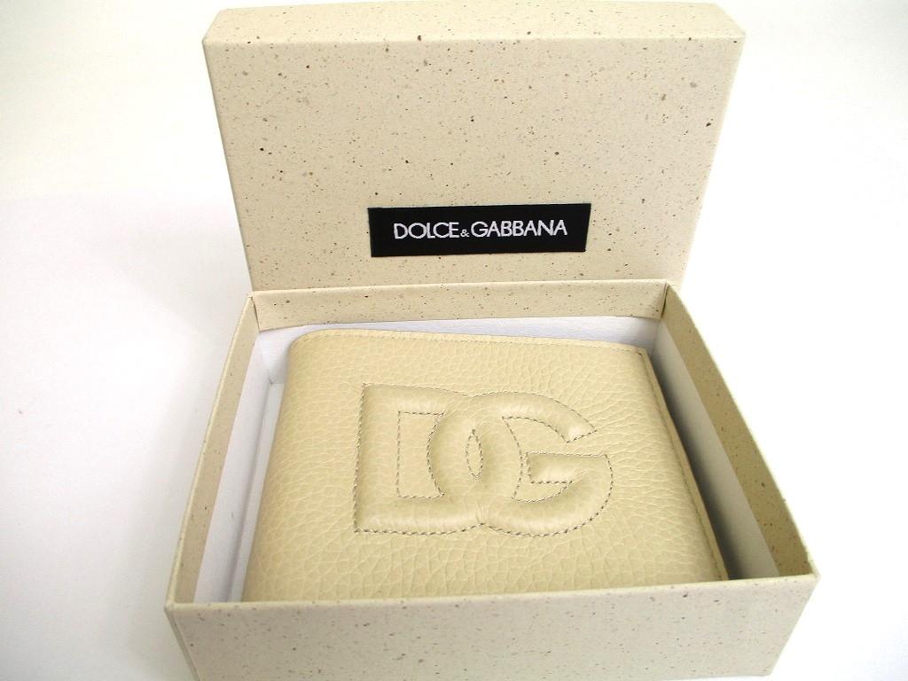 Authentic DOLCE & GABBANA Beige Leather Bifold Bill Wallet Purse #a560  Refurbished