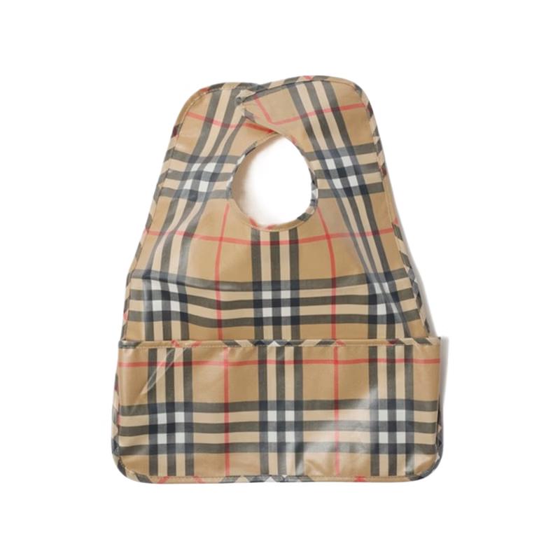 Burberry Baby Plaid Coated Cotton Bib