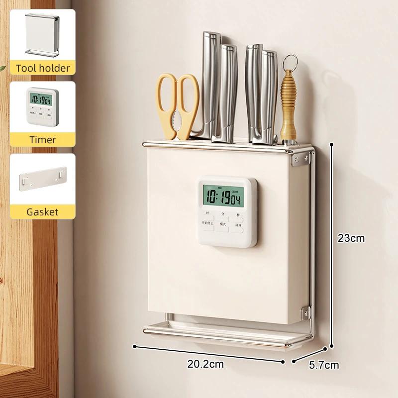 Kitchen Knife Drying Holder With Drainer Integrated Knives Chopsticks Fork Spoon Storage Rack Sink Utensils Organizer Container