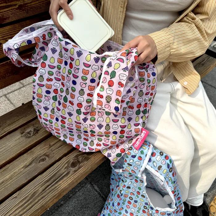 Fruit Pocket Shopping Bag Foldable Portable Shopping Bag Market Bag (2 Colors)