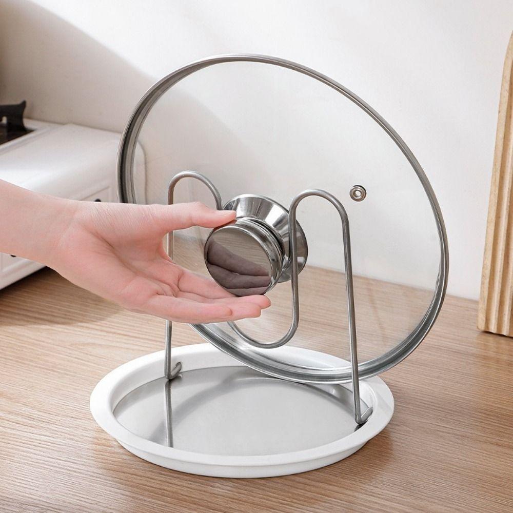 Folding Pot Lid Holder Stainless Steel Pot Lid Stand Pan Cover Shelf Spoon Rest  Restaurant