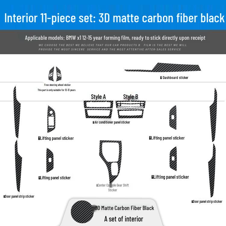 BMW X1/X2 Interior Carbon Fiber Trim Sticker (2012-2021) - Free Replacement for Damage