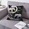 1 Piece of Modern Elephant and Pine Print Soft Short Plush Pillow Cover, 18x18 Inch Single-sided Printed Cushion