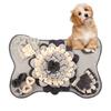 Pet Slow Food Mat Bone Shaped Scent Training Pad Flannel Snuffle Mat with Squeakers Non-Slip Base Stress Relief Dog Toy