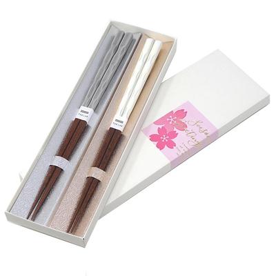 Paar Morun Perfekt für und Hergestellt in Japan mit Wakasa Merkmale ein Spiralmuster auf den Würdevollen Essstäbchen in Weiß Essstäbchen, Boxiert, Hochzeiten,