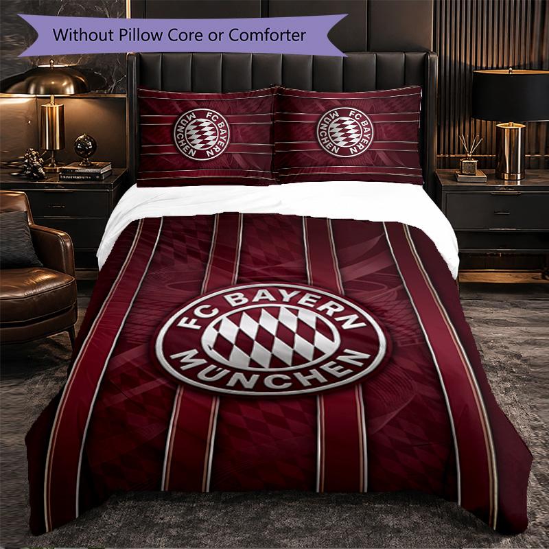 Biancheria da letto a tema Bayern Monaco Set 3 Pezzi Copripiumino Biancheria da letto decorativa per stanza di adolescenti Decorazione per la casa