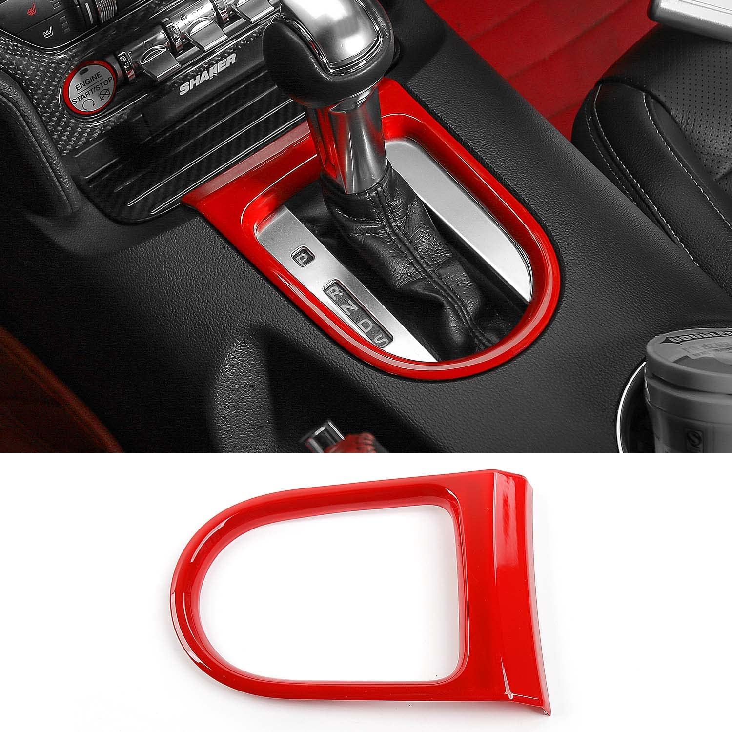 

RT-TCZ Gear Shift Panel Frame Cover Interior Trim Sticker Accessories for Ford Mustang 2015 2016 2017 2018 2019 2020 2021 2022 (Red) красный