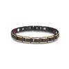 Mens Titanium Steel Geometric Bracelet With Magnetic Clasp Original Design Black Gold Tone FCM001