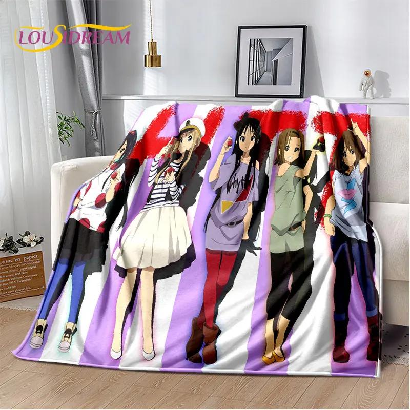 K-ON Cartoon Cute Lolita Kawaii Girls Soft Plush Blanket,Flannel Blanket Throw Blanket for Living Room Bedroom Bed Sofa Picnic