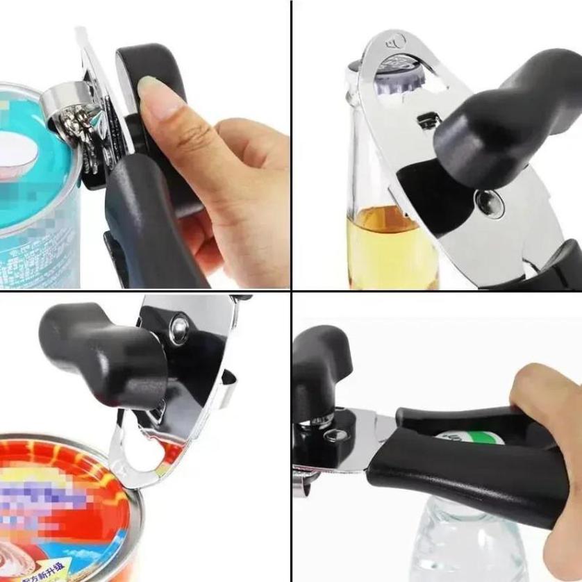 Stainless Steel 4 In 1Can Opener Manual Can Opener Screw Cap Bottle Opener Multifunctional Kitchen Accessories Household Gadgets
