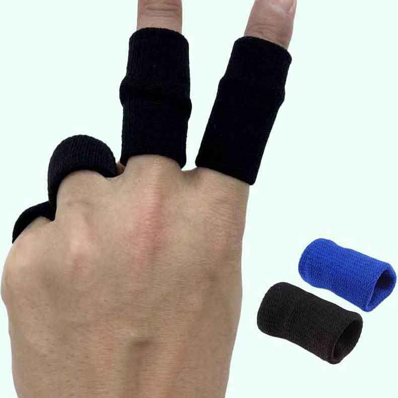 10Pcs Sports Finger Guard Sleeve Basketball Protective Sleeve Wicks Sweat Anti-Slip Breathable Joint Sprain Bandage Protector