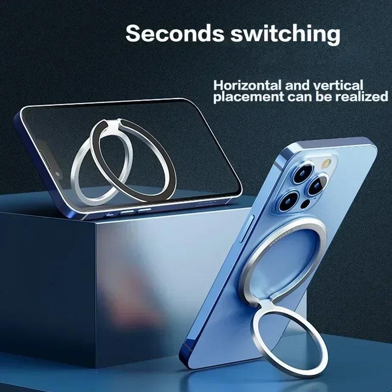 Magnetic Cell Phone Ring Holder Compatible with iPhone 12 13 14 15 Series For MagSafe Removable Cell Phone Grip Kickstand Phone Accessories