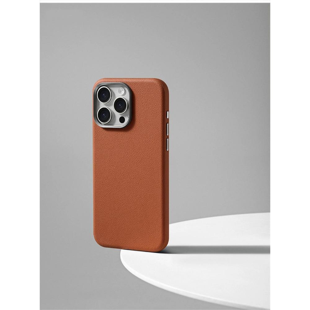 Luxusní business PU kožené pouzdro Magsafe pro IPhone 16 Pro Max 15 14 Lehké Tenké S pocitem kůže Jednobarevné Magnetické Bezdrátové nabíjení Nárazuvzdorný Ochranný kryt