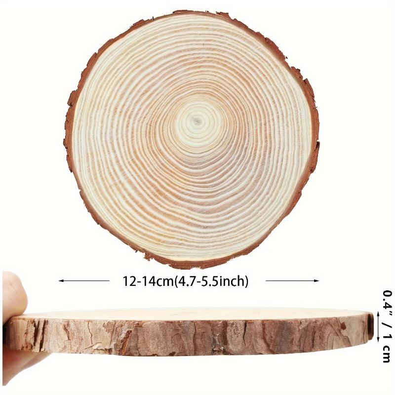 10/15/20pcs 11.94-13.97cm Unfinished Wood Slices for Centerpieces Round Wood Trays with Bark Wooden Cookie Rings Craft Christmas
