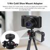 1/4in Cold Shoe Mount Adapter with Wrench Aluminum Alloy Anti Drop Cold Shoe Mount Adapter for Camera Cage