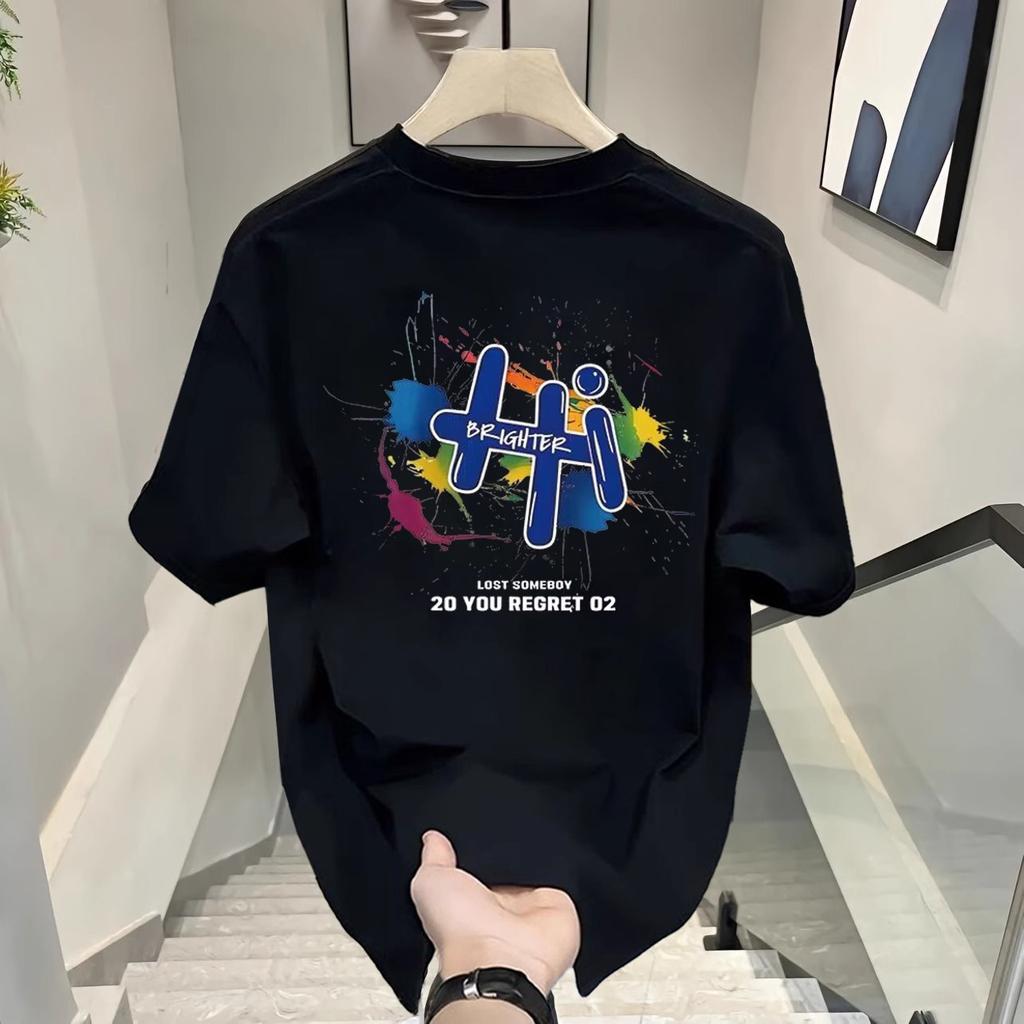 Heavy Cotton American Trendy Brand Letter Short-Sleeved T-Shirt Men'S Loose Niche European Half-Sleeved T-Shirt Women'S