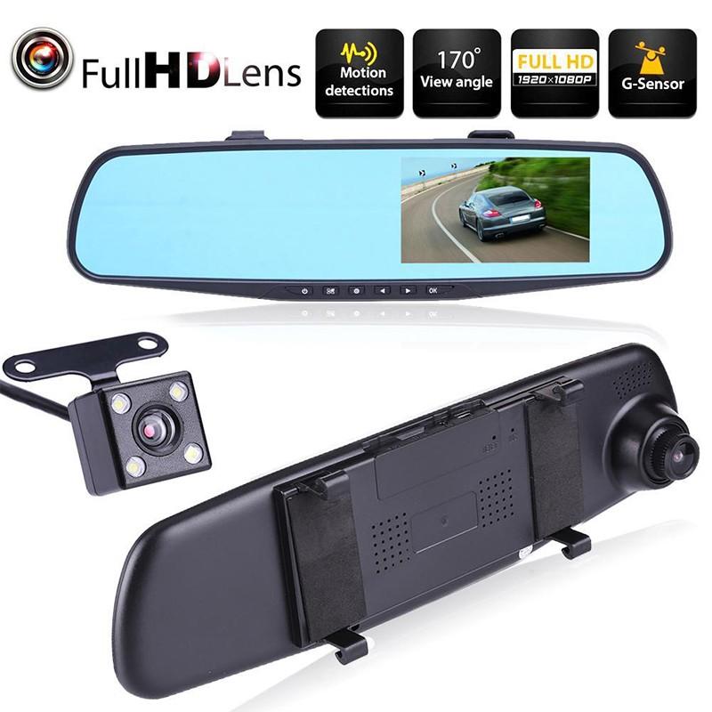 Driving Recorder Front And Rear Cameras 4.3 Inch Night Vision Driving Recorder DVR HD 1080P Rear Camera Dual Lens Video Recorder