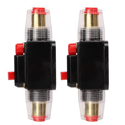 12 24V Inline Circuit Breaker, Lugs with Manual Reset Fuse Holder, Heat Shrink
