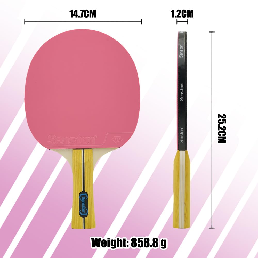 Senston Table Tennis Racket Set Ideal for Leisure Matches and Home Recreation The Perfect Table Tennis Set for Teens and 4-Piece – Adults!