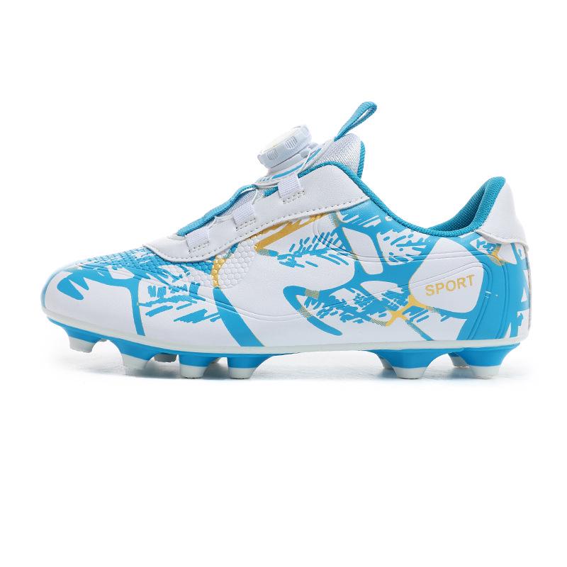 Kids' Boys TF Soccer Cleats - Wear-Resistant, Studded, Rotating Buckle for Outdoor Training