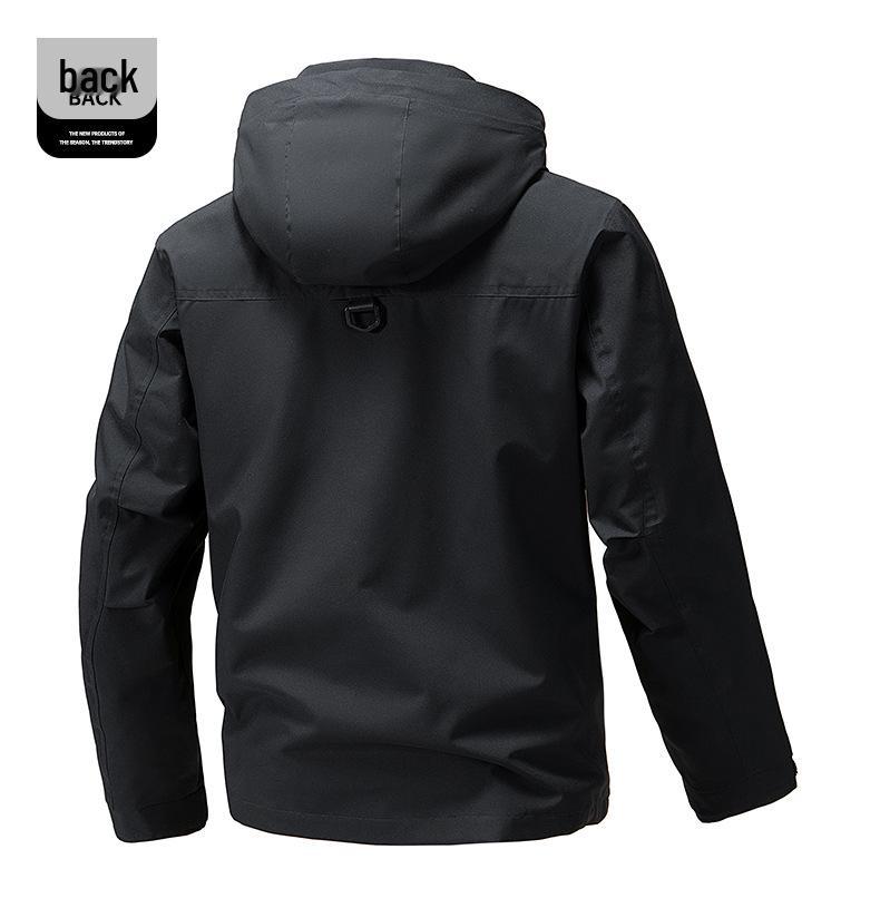 Men's 2025 Spring Trend Hooded Windbreaker: Casual Loose-Fit Workwear Jacket