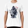 Gorilla On the Toilet T-Shirt S-5XL Best T-Shirt