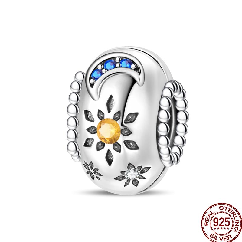 Copper Tarot Star Moon Sun Cross Bible Holy Blessing Amulet Beads Fit 3Mm Pan Original Bracelet Diy Gift