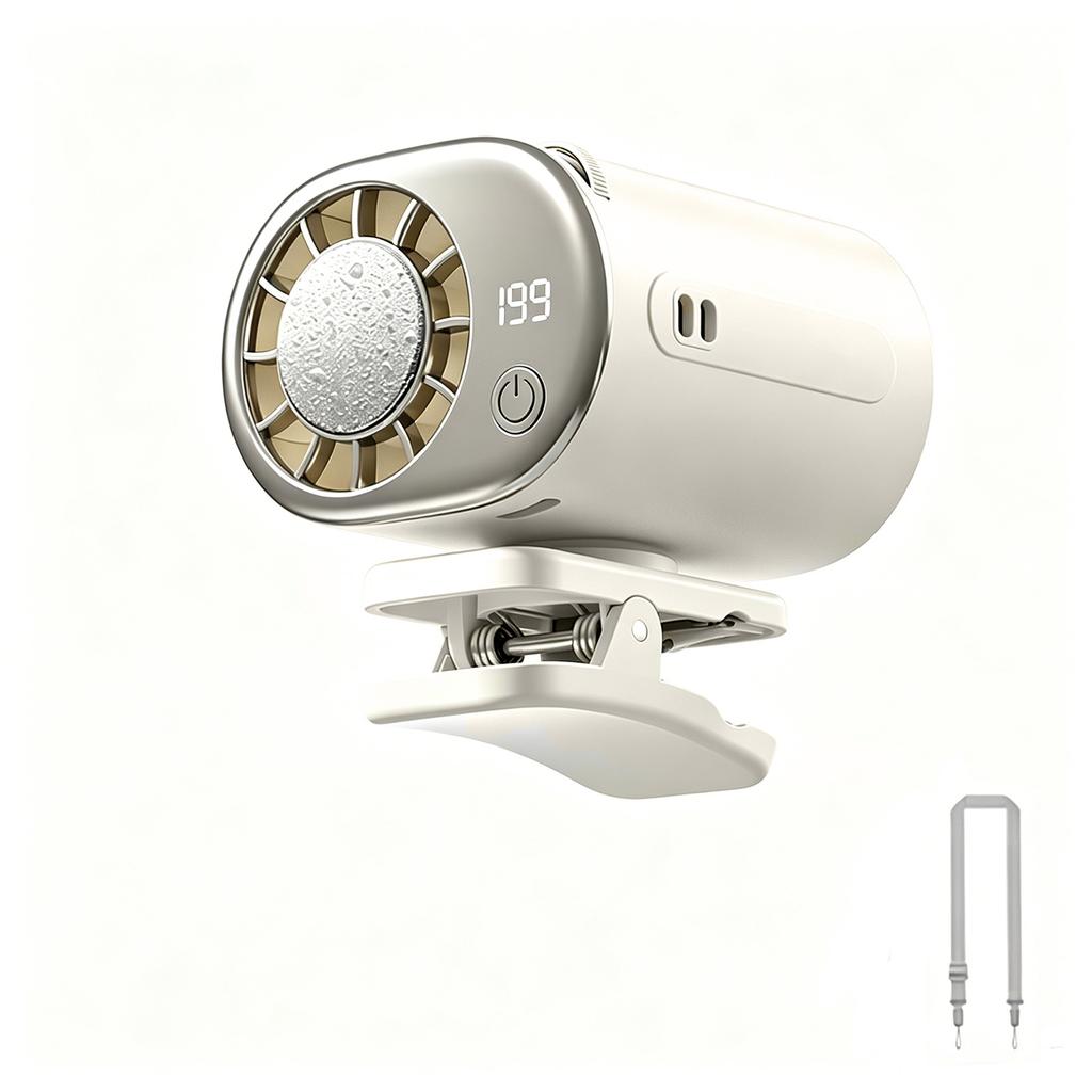 Portable Waist Fan with USB- Rechargeable, Digital Display, 8-12 Hours Battery Life, Wearable Clip- Fan for Outdoor Activities and Travel
